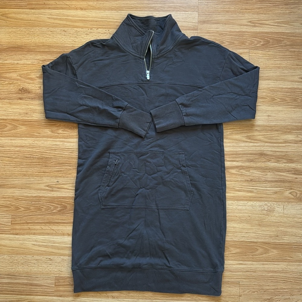 Kohl's Dark Charcoal Gray Half-Zip Sweatshirt Dress